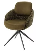Стул ГРЕЙС (GRACE) 360 град, цвет ЗЕЛЕНЫЙ RIELLY-357 / HUNTER-357, ткань / ТЕМНО-СЕРЫЙ, ®DISAUR