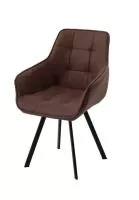 Стул СОЛИС 360 град. поворот.  Федерика Шоколад, иск.замша / черный каркас