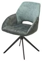 Стул БЕРРИС  (BERRIES) 360 град., Зеленый Loris-39 /тем-зеленый 7525-156, велюр/ черн каркас, DISAUR