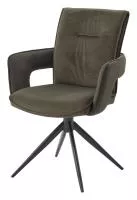 Стул KINNET 360 град. поворот.  MOHAIR-353 / CASTEL-39 Зеленый,ткань/ Тем.-серый каркас, ®DISAUR