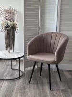 Стул МИШЕЛЬ 360 град. поворот. B5 Капучино, велюр / черный каркас, М-City