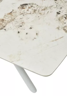 Стол RIVOLI 140 GLOSS LUXURY PANDORA SOLID CERAMIC / WHITE, ®DISAUR