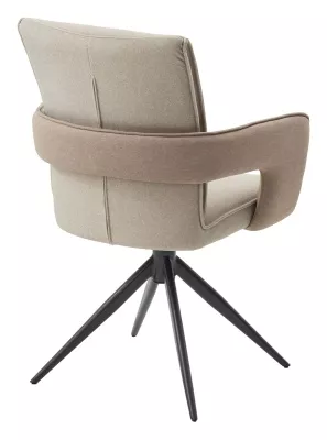 Стул КИННЕТ (KINNET) 360 град. поворот цвет БЕЖЕВЫЙ MOHAIR-110/CASTEL-15, ткань/ Тем.-серый, ®DISAUR