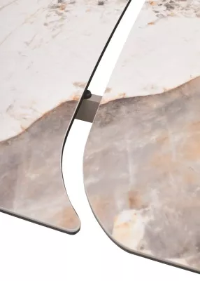 Стол STEFAN 180 GLOSS LUXURY PANDORA керамика, стекло/ каркас латте, ®DISAUR