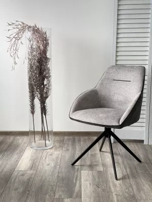 Стул ТОРНАДО (TORNADO) 360 град. Серый 07, ткань/ темно-серый 454, велюр/ черный каркас, DISAUR