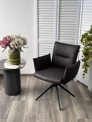 Стул DEAN 360 град.поворот. Темно-серый  экокожа  Maison 99# / Черный, ®DISAUR