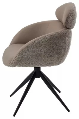 Стул ГУННАР (GUNNAR) 360 град, цвет БЕЖЕВЫЙ VEGA-11 / MIAMI-160, ткань / ЧЕРНЫЙ каркас, ®DISAUR
