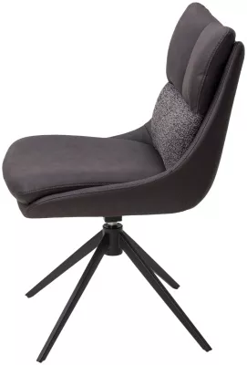 Стул LEROY 360 град. поворот Серый Maison 99# / OTE COBBLE 457 / черный каркас, ®DISAUR