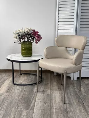 Стул VALTER HF017-02 Бежевый, экокожа / Латте каркас, ®DISAUR