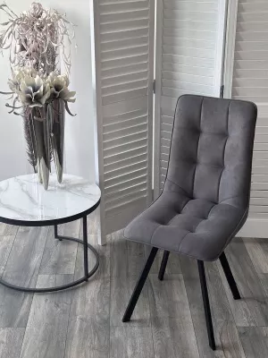 Стул ДАРЛИНГ 360 град. поворот. цвет B28 Темно-серый, велюр / черный каркас