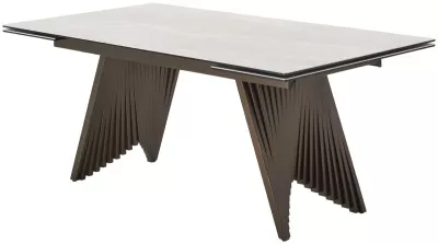 Стол IVAR 180 MARBLES TL-109 Серый мрамор, испанская керамика / Шоколадное золото каркас, ®DISAUR