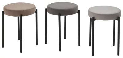 Табурет СТЭК штабилируемый цвет B22 Серый, велюр / черный каркас