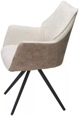 Стул BREVIS 180 град. поворот. XD841-02 Бежевый, букле/ GINO-101 Бежевый, ткань/ Черный, ®DISAUR