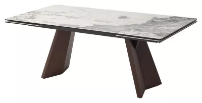 Стол БРИАН (BRIAN) 200 ЦВЕТ ПАНДОРА (MATTE PANDORA) керамика на стекле/ ОРЕХ, ®DISAUR