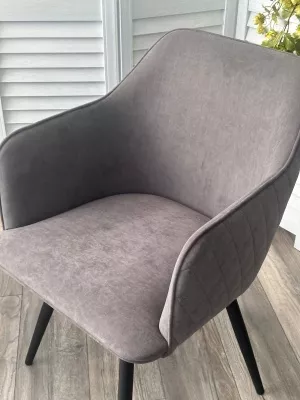 Стул ФОРТ (FORT) 360 град. поворот. цвет B28 Темно-серый, велюр / черный каркас