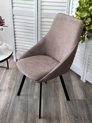 Стул КАСА (CASA), 360 град. поворот. B5 Капучино, велюр / черный каркас