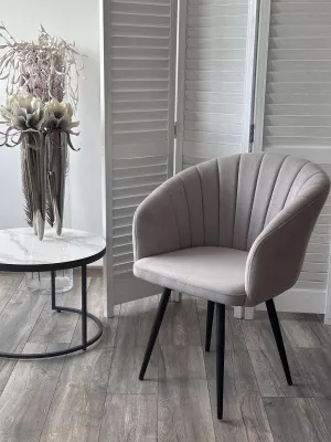 Стул МИШЕЛЬ 360 град. поворот. цвет B22 Серый, велюр / черный каркас