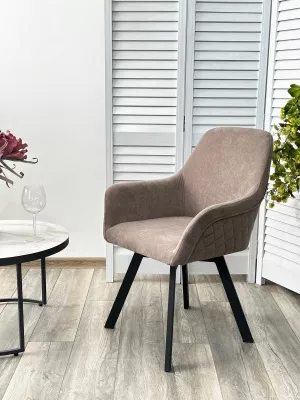 Стул JET 360 град. поворот. B5 Капучино, велюр / черный каркас, М-City