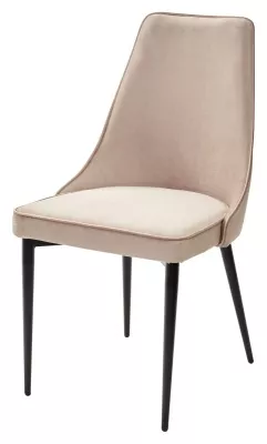 Стул НЕПАЛ (NEPAL-P) БЕЖЕВЫЙ #5, велюр/ черный каркас
