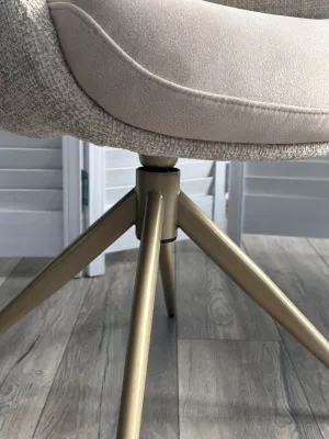 Стул ГРЕЙС (GRACE) 360 град. цвет БЕЖЕВЫЙ PENA-120 / G1229-3, ткань / ШАМПАНЬ  каркас, ®DISAUR
