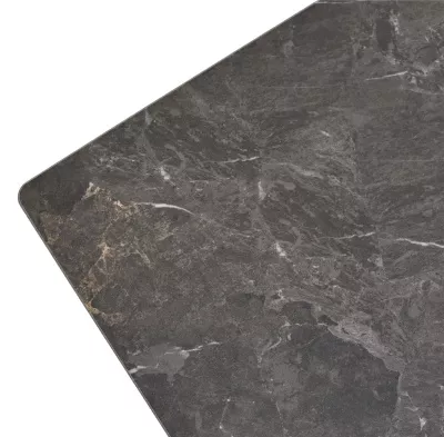 Стол АЛЕС (ALES) 180  ЧЕРНЫЙ МРАМОР (BLACK GRAVE SOLID CERAMIC), керамика / бронзовый, ®DISAUR