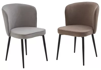 Стул МИЛАНО цвет B22 Серый, велюр / черный каркас