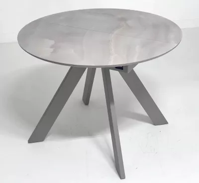 Стол БОНЖУР 100 ОНИКС БЕЖЕВЫЙ, стекло / ЛАТТЕ каркас М-City