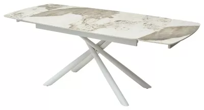 Стол RIVOLI 140 GLOSS LUXURY PANDORA SOLID CERAMIC / WHITE, ®DISAUR