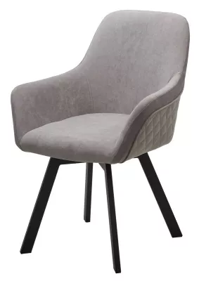 Стул ДЖЕТ (JET) 360 град. поворот. B22 Серый, велюр / черный каркас