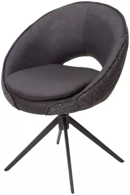 Стул АНАБЕЛЬ (ANABEL) 360 град. поворот Черный  Maison 99# / OTE COBBLE 457 / серый каркас, ®DISAUR