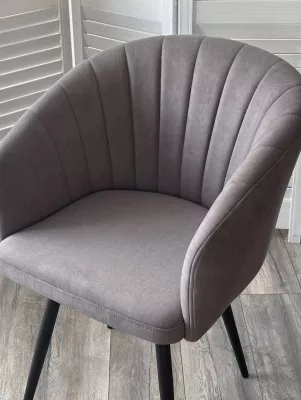 Стул МИШЕЛЬ 360 град. поворот. цвет B28 Темно-серый, велюр / черный каркас