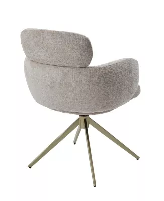 Стул САМУЭЛЬ (SAMUEL 360 град, цвет МОЛОЧНЫЙ SOLO-111, ткань / ШАМПАНЬ каркас, ®DISAUR