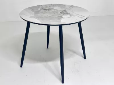 Стол МИЛТОН D89 PANDORA LIGHT  122 BG, керамика / Черный каркас М-City