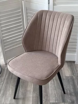 Стул РОССО 360 град. поворот. цвет B5 Капучино, велюр / черный каркас