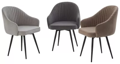 Стул ШЕЛЛ 360 град. поворот. цвет B28 Темно-серый, велюр / черный каркас