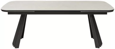 Стол АСТРИД (ASTRID) 200 цвет TL-102 Бежевый мрамор, испанск. керамика / Темно-серый каркас, ®DISAUR