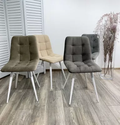 Стул CHILLI-Q латте #25, велюр / белый каркас, 4 шт/ 1 к, М-City