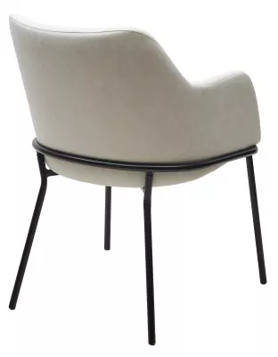 Стул АЛИСТЕР, цвет RAIN 1 молочный велюр / черный каркас