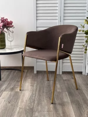 Стул DILL MOMO-05 тауп, велюр "беспальчиковый"/ золотой каркас М-City