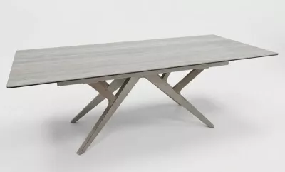 Стол КОСТА (COSTA) 180 ТРАВЕРТИН (MATTE SPANISH TRAVERTINE) керамика/ Латте / Орех натур, ®DISAUR