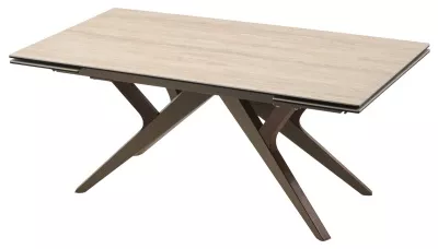 Стол КОСТА (COSTA) 180 ТРАВЕРТИН (MATTE SPANISH TRAVERTINE) керамика/ Латте / Орех натур, ®DISAUR