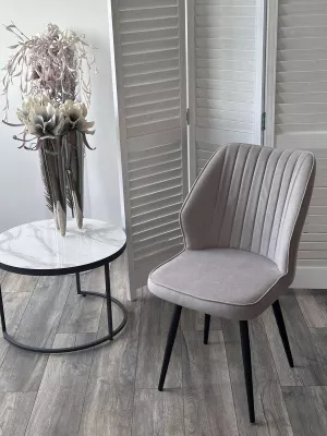 Стул РОССО 360 град. поворот. цвет B22 Серый, велюр / черный каркас