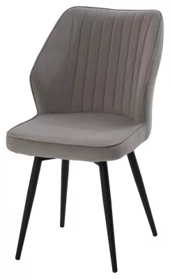 Стул РОССО 360 град. поворот. цвет B22 Серый, велюр / черный каркас