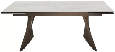Стол IVAR 180 MARBLES TL-109 Серый мрамор, испанская керамика / Шоколадное золото каркас, ®DISAUR