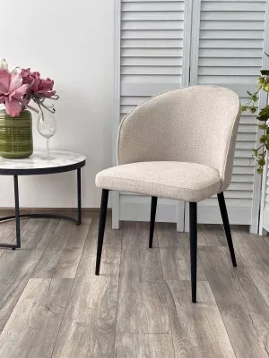 Стул GLORIA White CHACHA-140,  ткань/ черный каркас, ®DISAUR