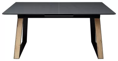 Стол Франк 160 ГРАФИТ, стекло / ДУБ ГАЛИФАКС-ЧЕРНЫЙ, М-City