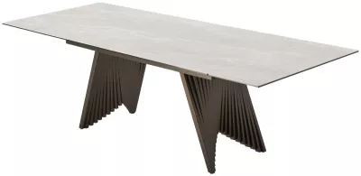 Стол IVAR 180 MARBLES TL-109 Серый мрамор, испанская керамика / Шоколадное золото каркас, ®DISAUR