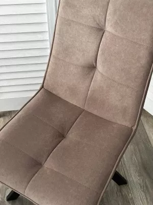 Стул BRONX, 360 град. поворот. B5 Капучино, велюр / черный каркас, М-City