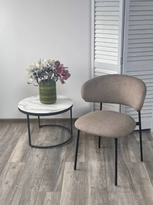 Стул ТРЕНД (TREND) цвет NS05 Капучино, букле / черный каркас