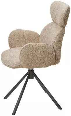 Стул ВАРДИ (VARDY) 360 град.поворот. бежевый букле XD841-06 / Серый, ®DISAUR